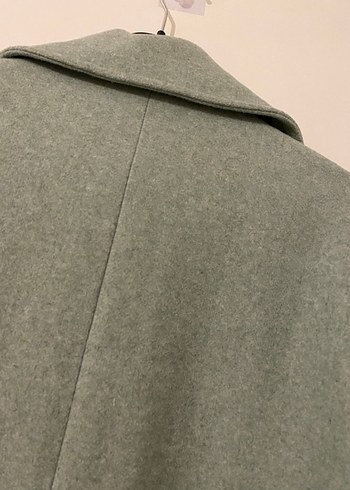 Zara Çift Düğmeli Uzun Yeşil Kaban - Görsel 8
