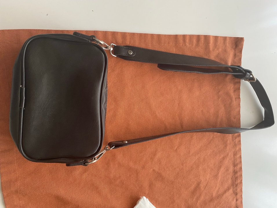 Kahverengi Deri Kadın Çapraz Çanta - Görsel 3