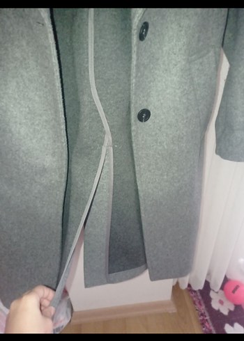 Gri Düğmeli Klasik Kaban - Görsel 3