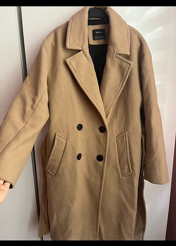 Kuşaklı Bej Kadın Kaban - Görsel 2