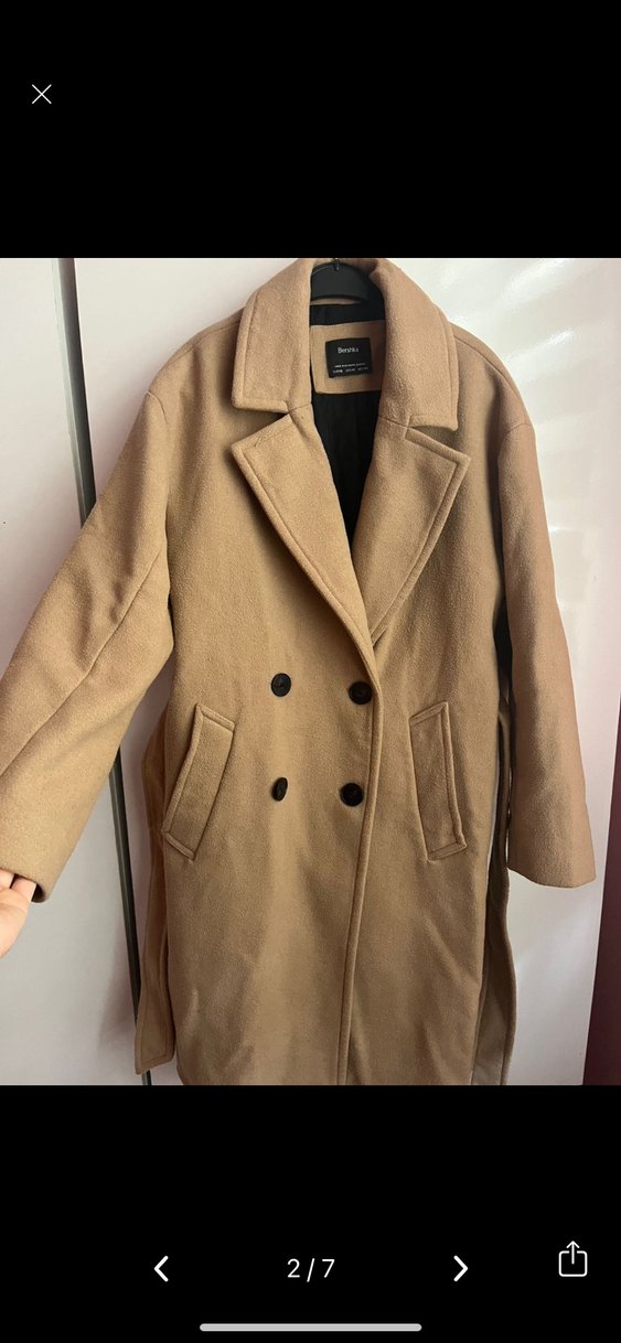 Kuşaklı Bej Kadın Kaban - Görsel 2