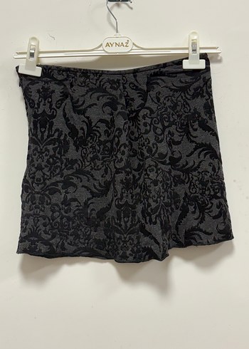 Gri Gotik Mini Etek Bağcıklı - Görsel 2