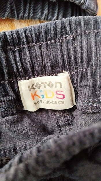 6 Yaş Beden Koton kadife kargo pantalon