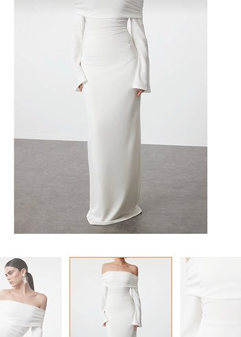 Beyaz uzun elbise - Görsel 2