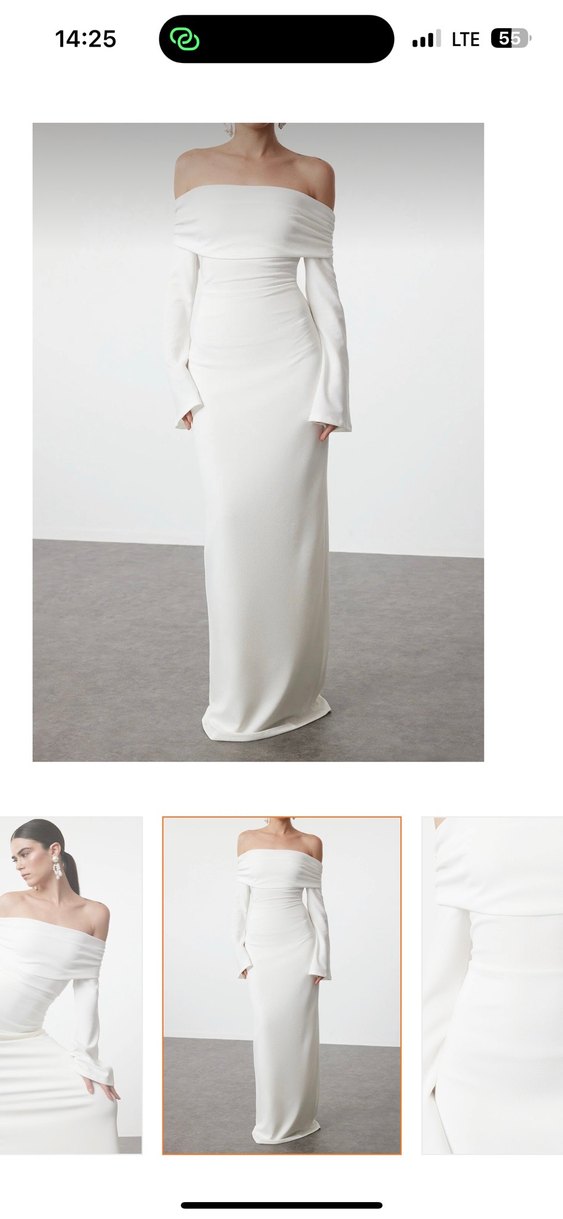 Beyaz uzun elbise - Görsel 2