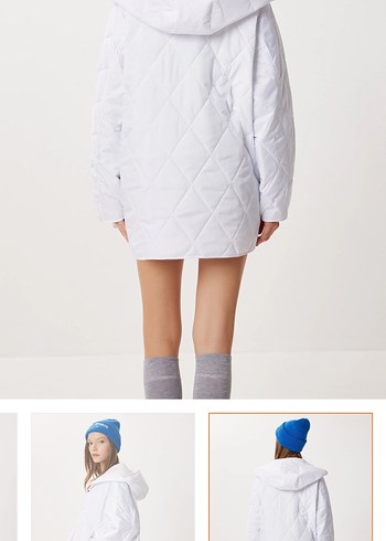 Beyaz Kapitone Mont - Görsel 4