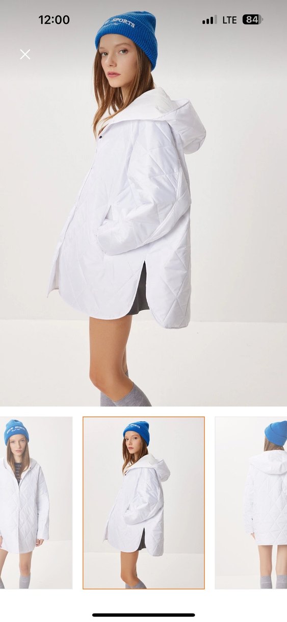 Beyaz Kapitone Mont - Görsel 3