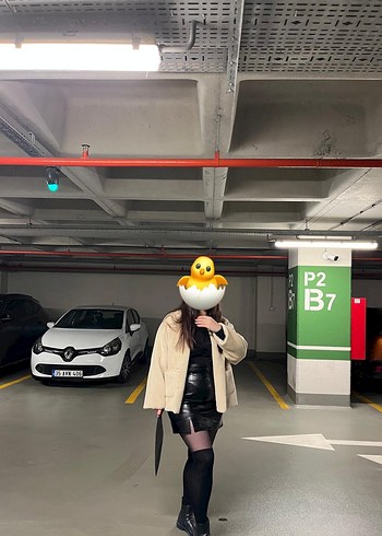 Siyah Deri Mini Etek - Görsel 3