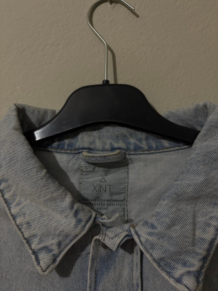 Gri Düğmeli Kadın Denim Ceket - Görsel 2