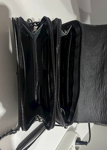 Kemer Tokalı Siyah Deri Kadın Çanta - Görsel 3