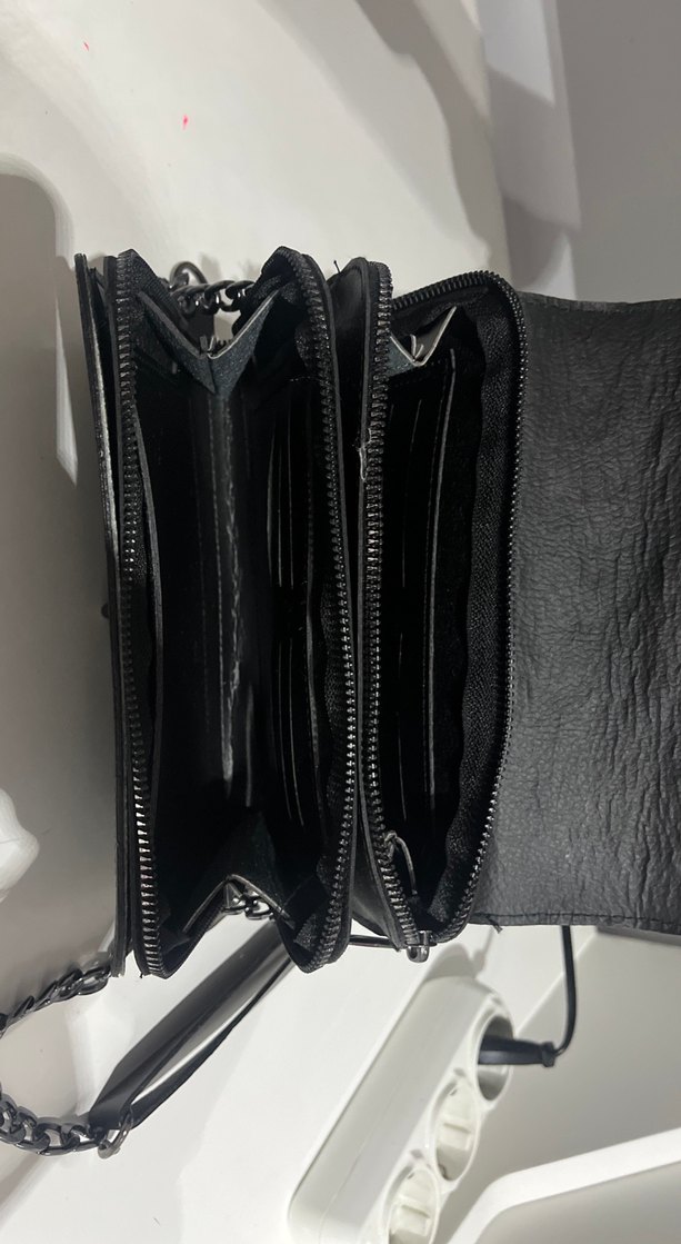 Kemer Tokalı Siyah Deri Kadın Çanta - Görsel 3