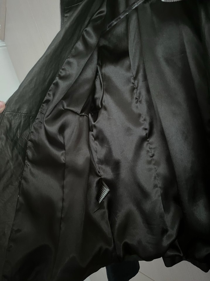 Kadın Siyah Deri Biker Ceket - Görsel 3