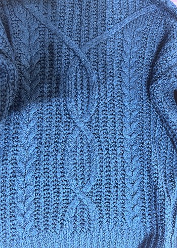 Kadın Lacivert Balıkçı Yaka Örgü Kazak - Görsel 2