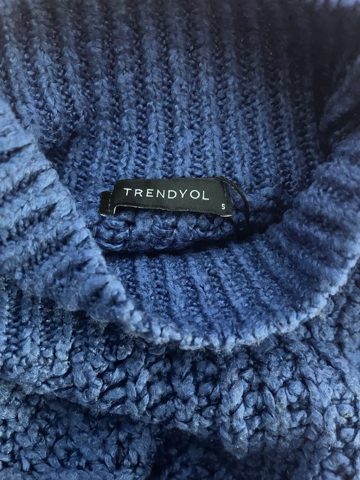 Kadın Lacivert Balıkçı Yaka Örgü Kazak - Görsel 4