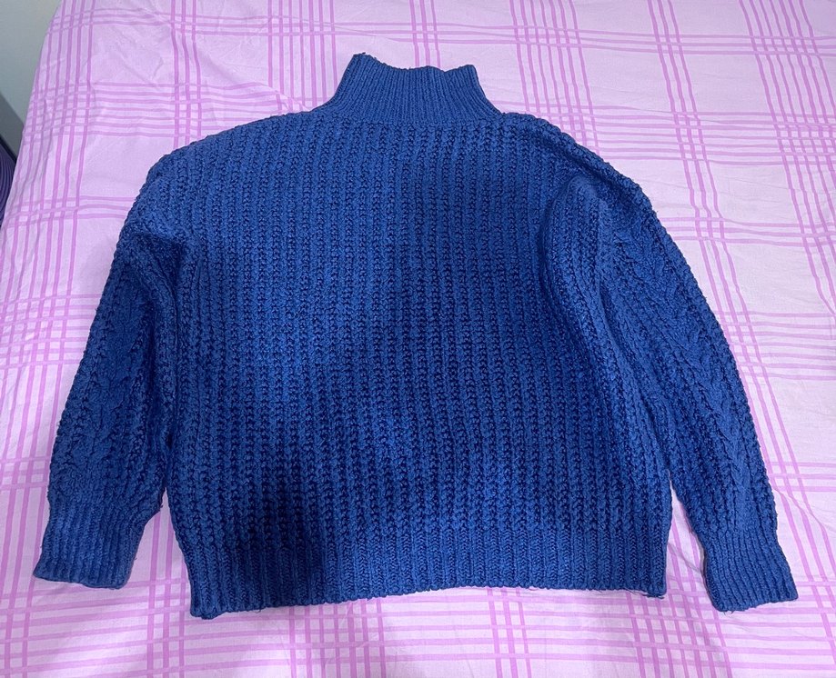 Kadın Lacivert Balıkçı Yaka Örgü Kazak - Görsel 3