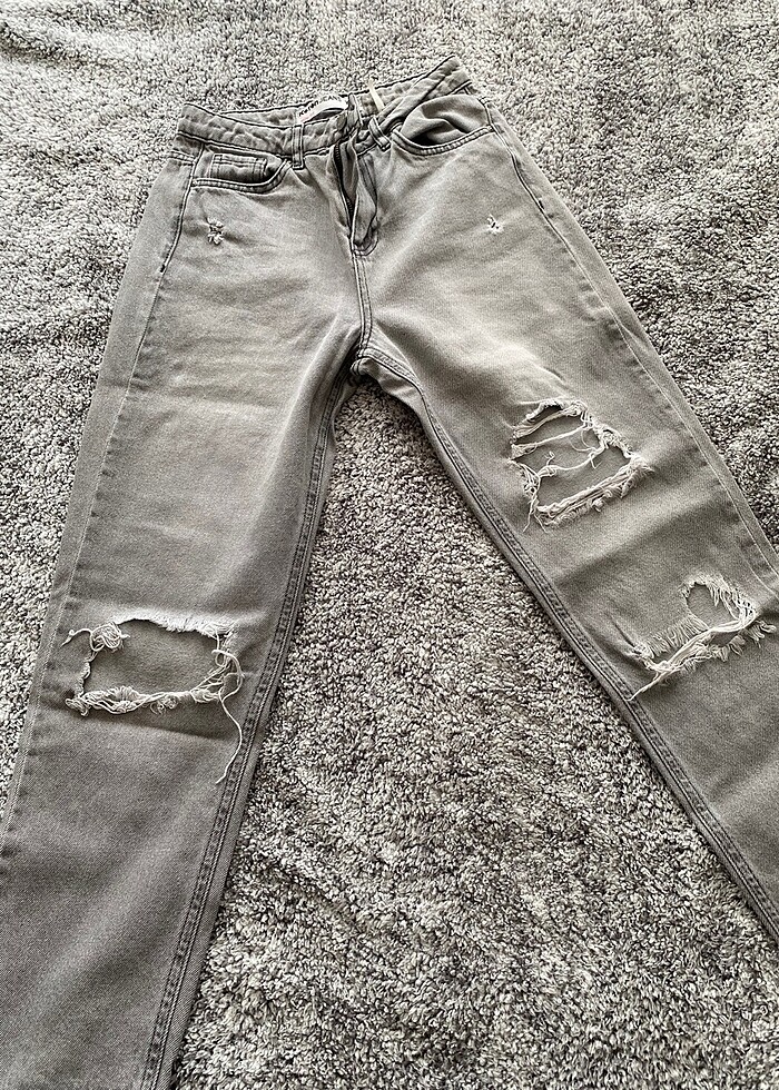 Yırtık mom jean - Görsel 4