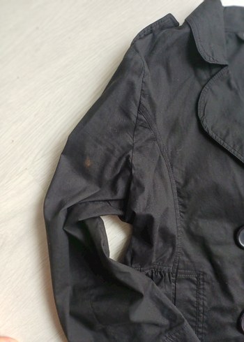 Düğmeli Siyah Keten Kadın Ceket - Görsel 3