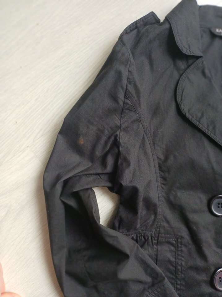 Düğmeli Siyah Keten Kadın Ceket - Görsel 3