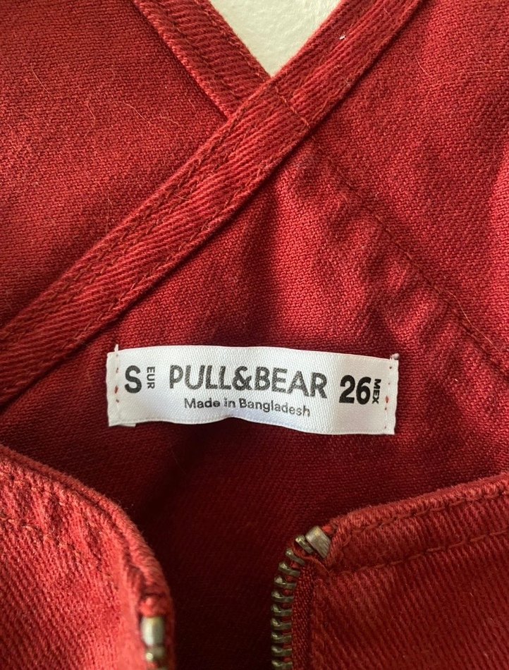 Bordo Fermuarlı Kadın Mini Salopet - Görsel 2