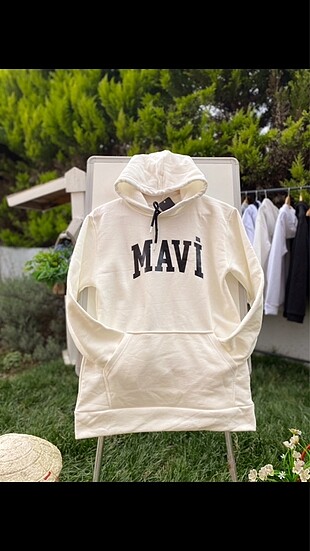 Mavi Kapüşonlu Sweatshirt