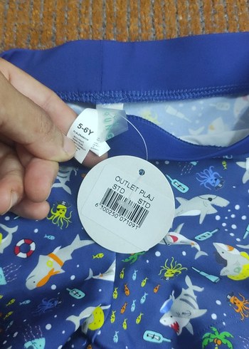 Erkek Çocuk Renkli Baskılı Mavi Mayo - Görsel 2