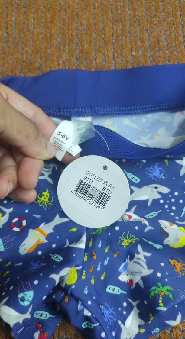 Erkek Çocuk Renkli Baskılı Mavi Mayo - Görsel 2