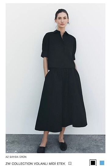 Zara volanlı midi etek