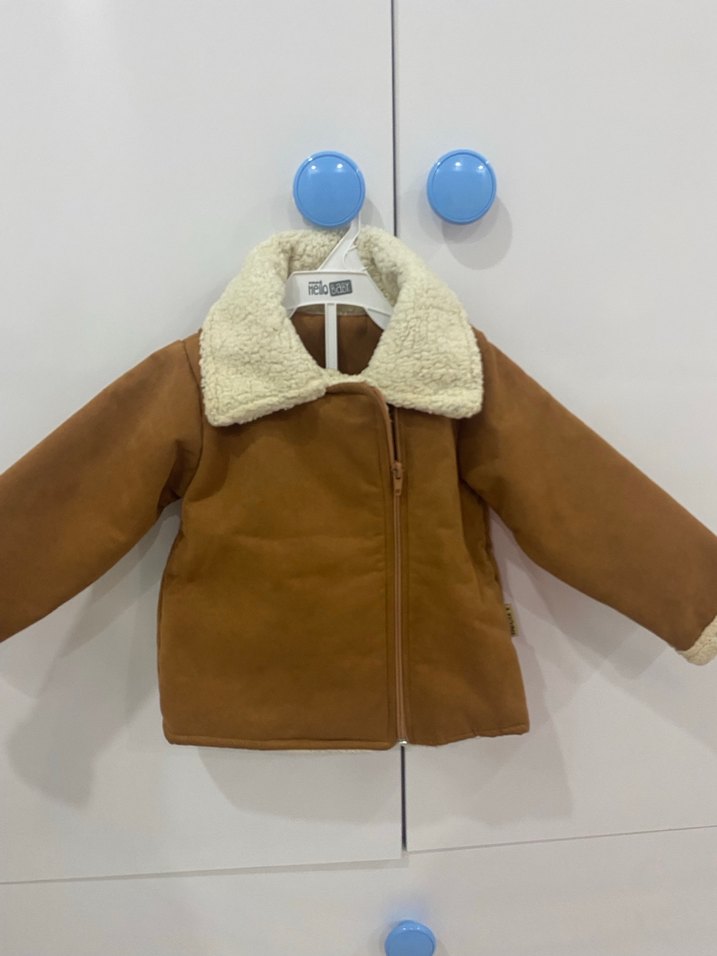 Kahverengi Erkek Çocuk Kürklü Ceket - Görsel 2