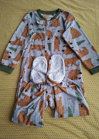 Uzun Kollu Fermuarlı Bebek Tulum - Görsel 3