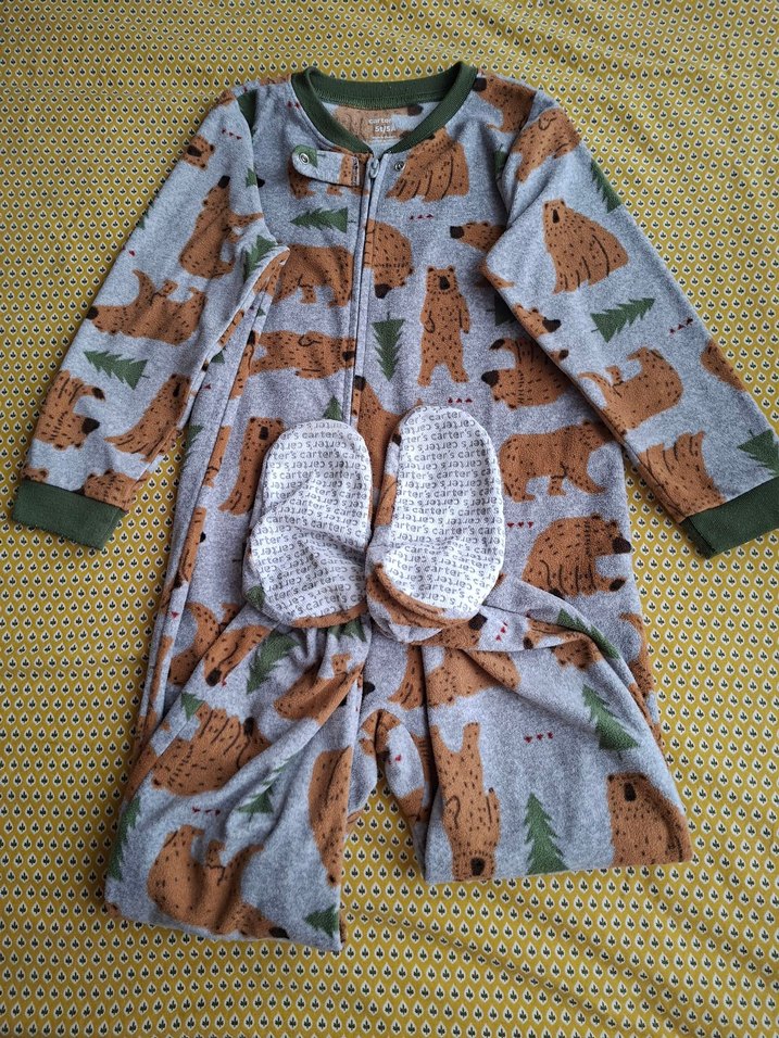 Uzun Kollu Fermuarlı Bebek Tulum - Görsel 3