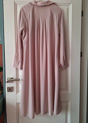 Düğmeli Pembe Uzun Kollu Kadın Tunik - Görsel 3