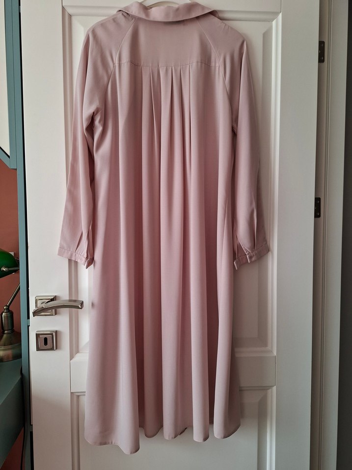 Düğmeli Pembe Uzun Kollu Kadın Tunik - Görsel 3