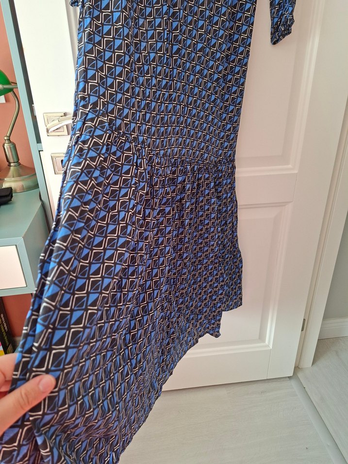 Mavi Bohem Uzun Piliseli Elbise - Görsel 2