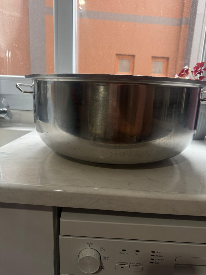 Parlak Gri Paslanmaz Çelik Tencere - Görsel 3