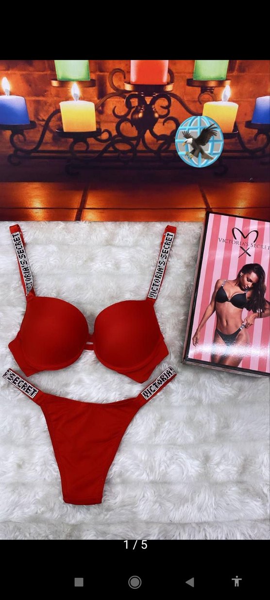 Victoria's Secret Siyah Baskılı Mini Sütyen - Görsel 2