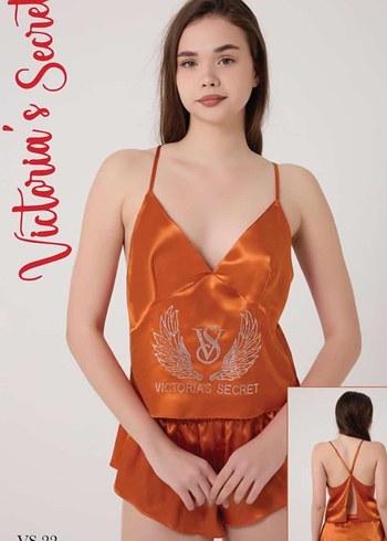 Victoria's Secret Parlak Kahverengi Mini Pijama Takımı