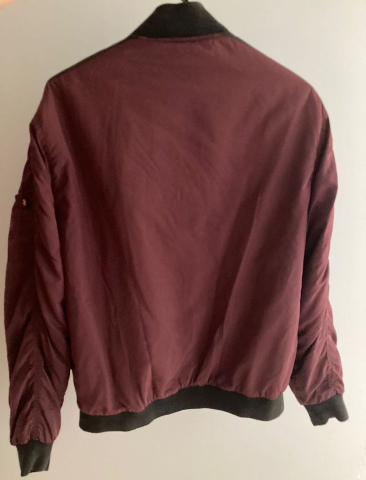 Bordo Fermuarlı Erkek Street Wear Mont - Görsel 2