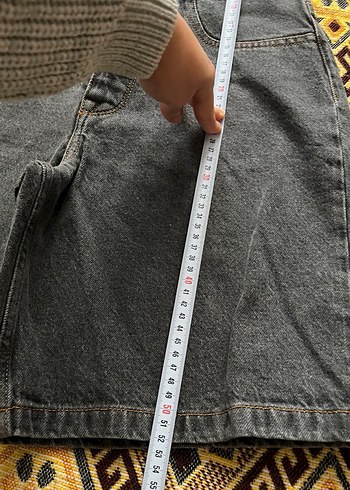 Kadın Siyah Denim Salaş Mini Şort - Görsel 4