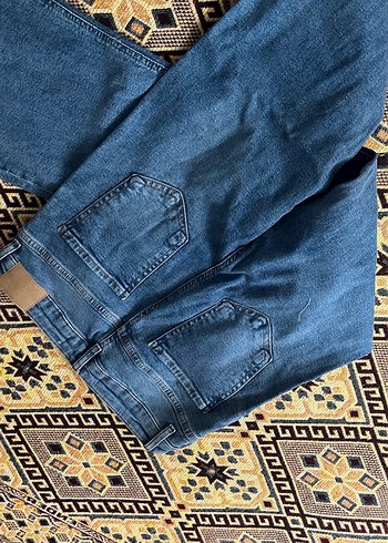 Koton Kemerli Mavi Bohem Kadın Kot Pantolon