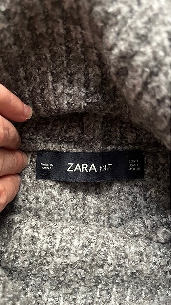 l Beden gri Renk Zara boğazlı kazak