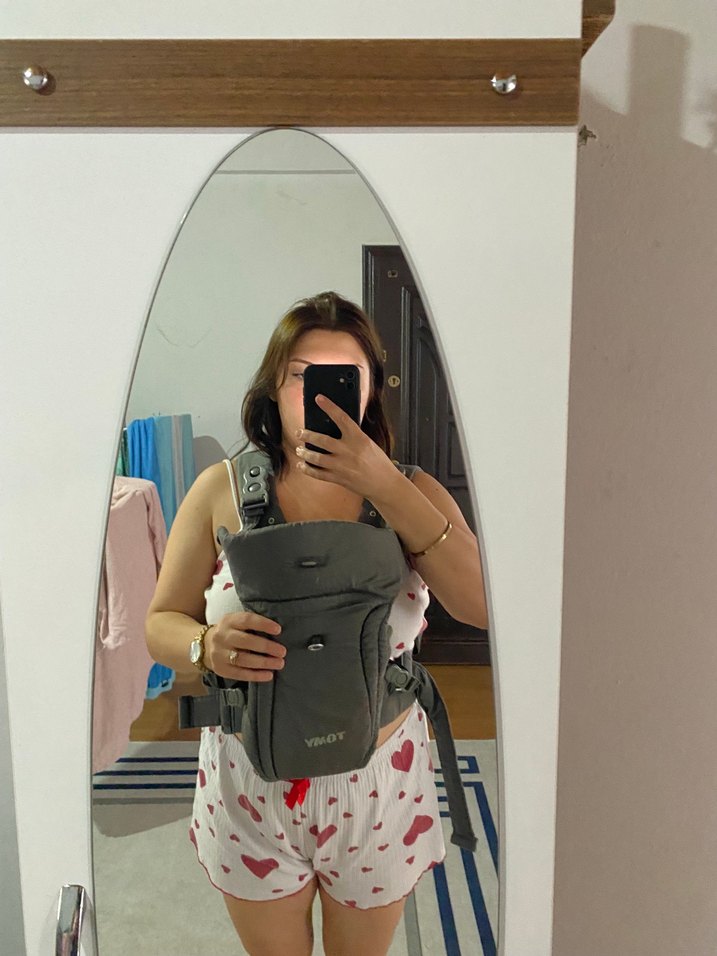 Gri Bebek Kanguru Taşıyıcı - Görsel 3