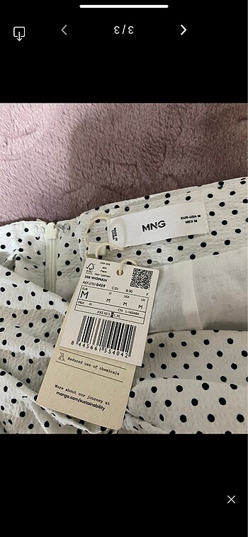 m Beden Mango puantiyeli drape etek