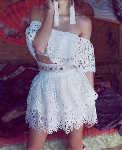 Raisa vanessa x trendyol beyaz ikili takım