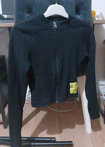 Siyah Fermuarlı Uzun Kollu ceket - Görsel 2