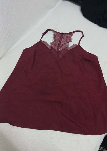 Diğer Bordo Dantelli Kadın Mini Pijama Takımı