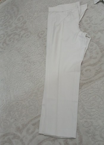 Beyaz kumaş pantolon - Görsel 2