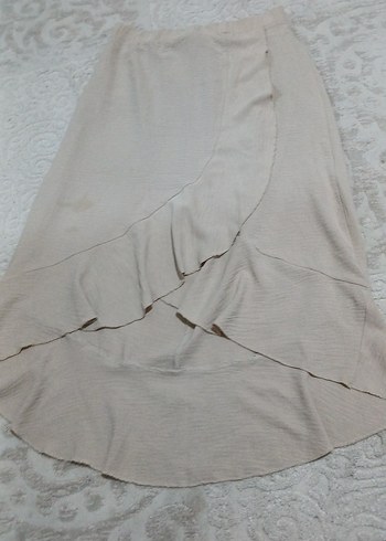 Bej Uzun Keten Salaş Etek - Görsel 3