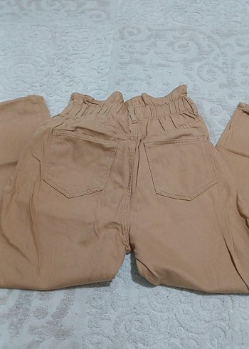 Bej Rahat Kesim Kadın Keten Pantolon - Görsel 2