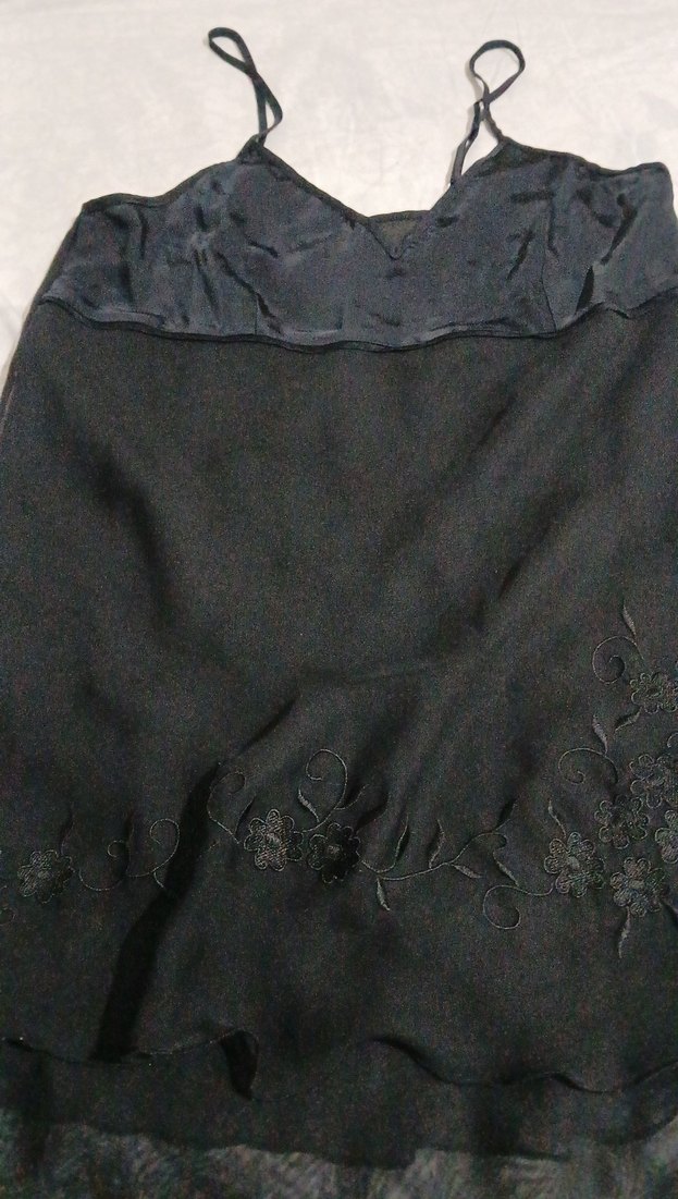 Siyah Nakışlı Straplez Midi Elbise - Görsel 3