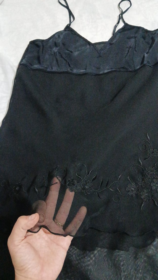 Siyah Nakışlı Straplez Midi Elbise - Görsel 2